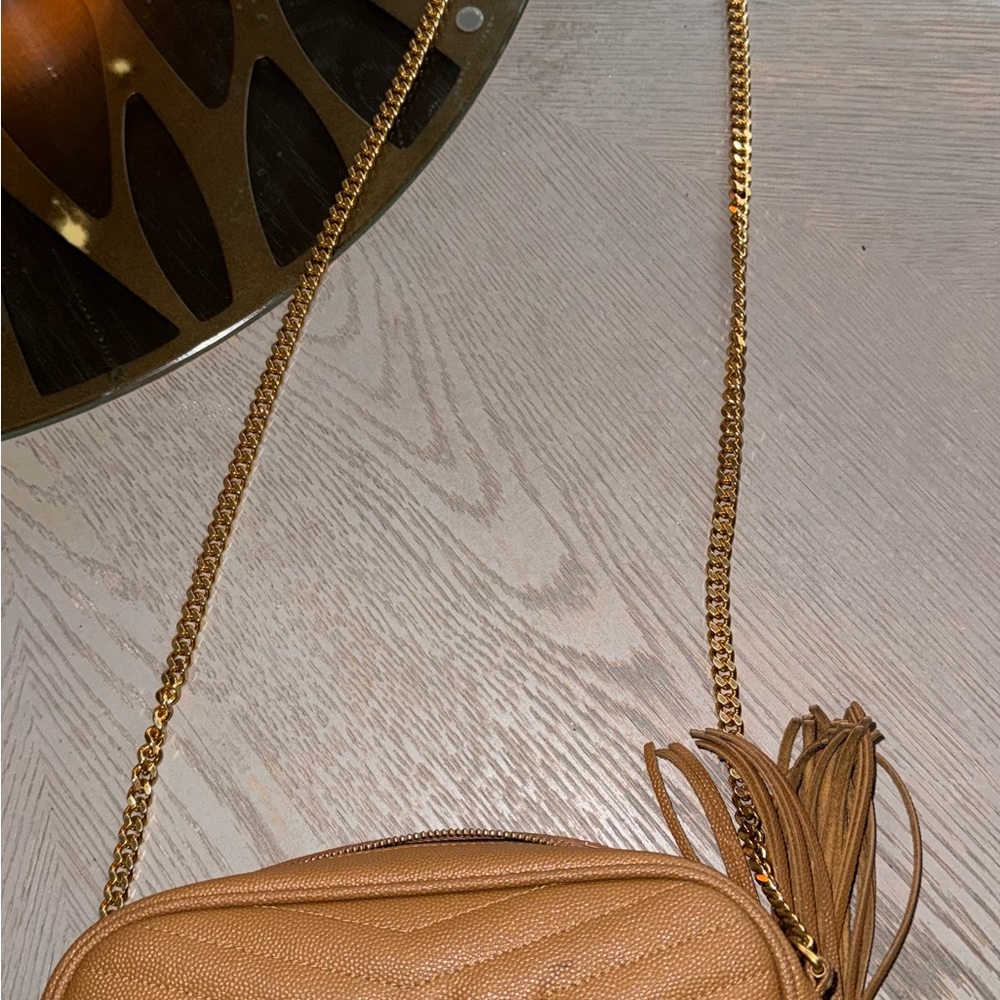 Yves Saint Laurent (YSL) Camel Quilted Crossbody Bag - Picture 9 of 9
